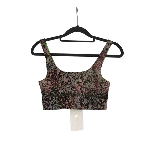 Fabletics Reversible Sports Bra XXS 0-2 Harlyn Earthen Brown Lime Green Citrus - Picture 2 of 16